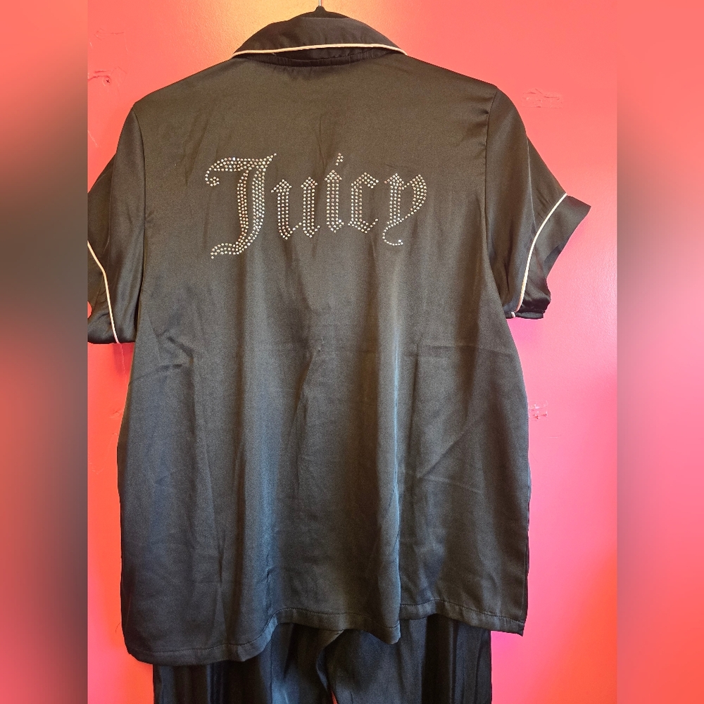 Juicy Couture Black T-Shirt with Rhinestone Logo